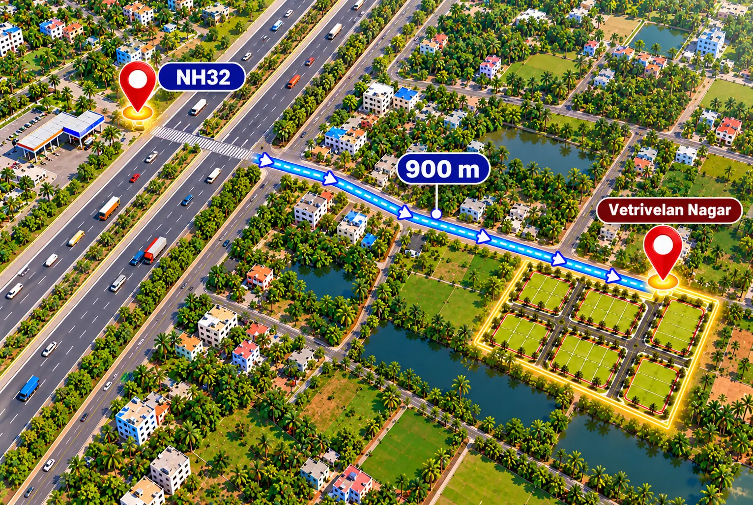 vetrivelan nagar nh32 900 meter